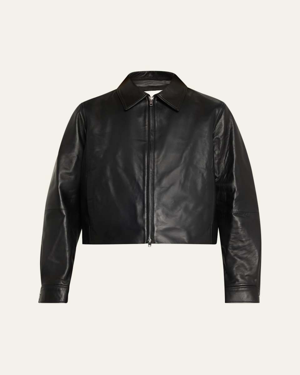 Cropped Faux Leather Jacket